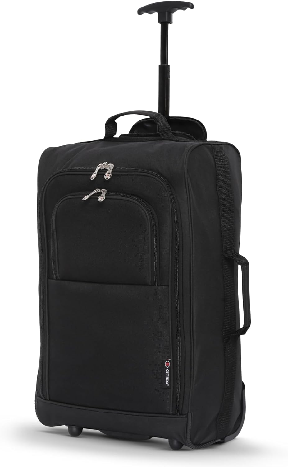 5 Cities 21"/55cm Carry On Lightweight Travel Cabin Approved Trolley Bag with Wheels Suit Case Hand Luggage with 2 Year Warranty
