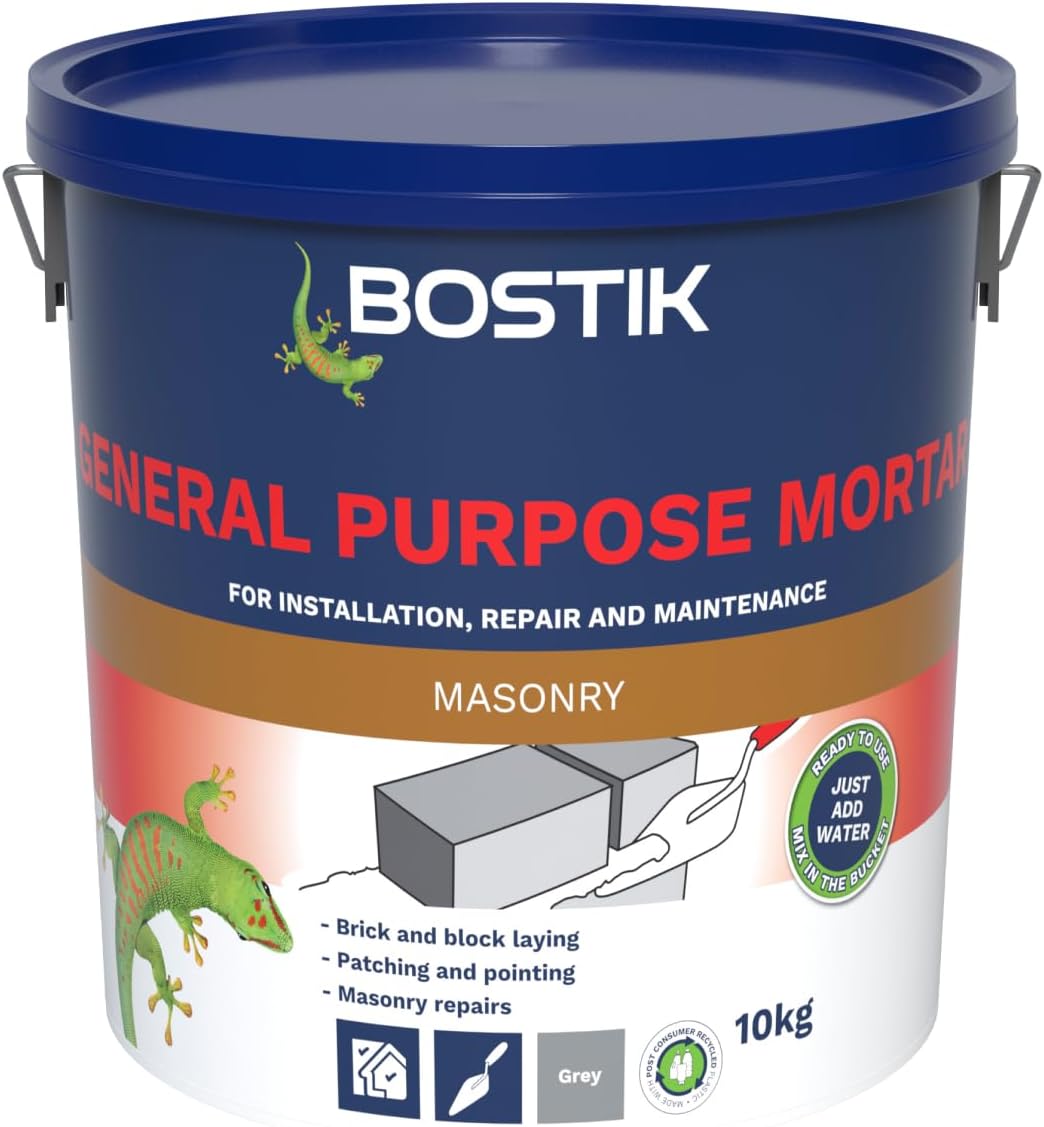 Bostik 30812805 Cementone General Purpose Mortar, Pre-Mixed, Easy to Use, For Interior & Exterior Repairs & Maintenance, 10kg, Grey