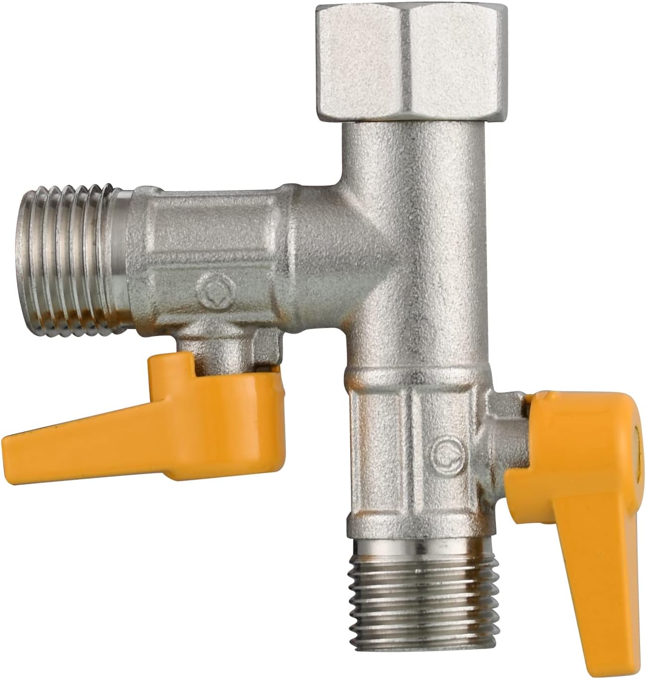 CIENCIA Brass Water Diverter 3 Way Shower Diverter Valve T Adapter Shower Head Shut-Off Valve for Showerhead and Shower Hose, DSF009