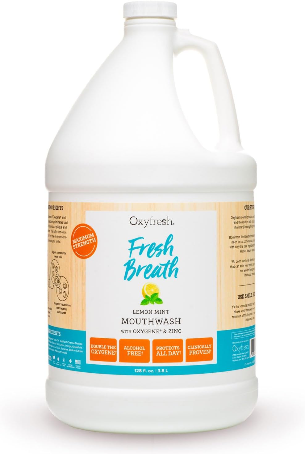 Oxyfresh Premium Pro Formula Fresh Mint Mouthwash – Patented Zinc Mouthwash