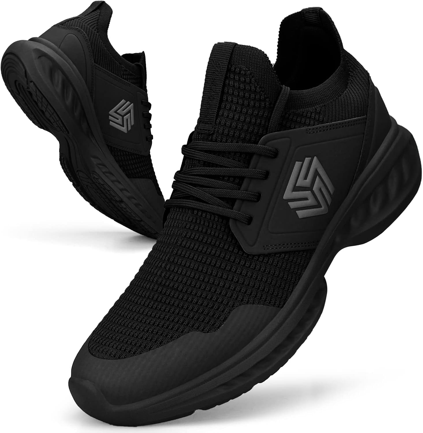 Giniros Mens Trainers Running Walking Shoes Lightweight Sport Athletic Gym Fitness Fashion Training Sneakers Casual Comfortable Breathable Flat Mesh Tennis Shoes Outdoor Jogging