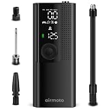 Airmoto Tire Inflator Portable Air Compressor/Pump for Car Tires w/Digital Tire Pressure Gauge - Air Compressor (120 PSI) - Motorcycle, Electric Bike Pump and Bicycle Pump w/LED Light