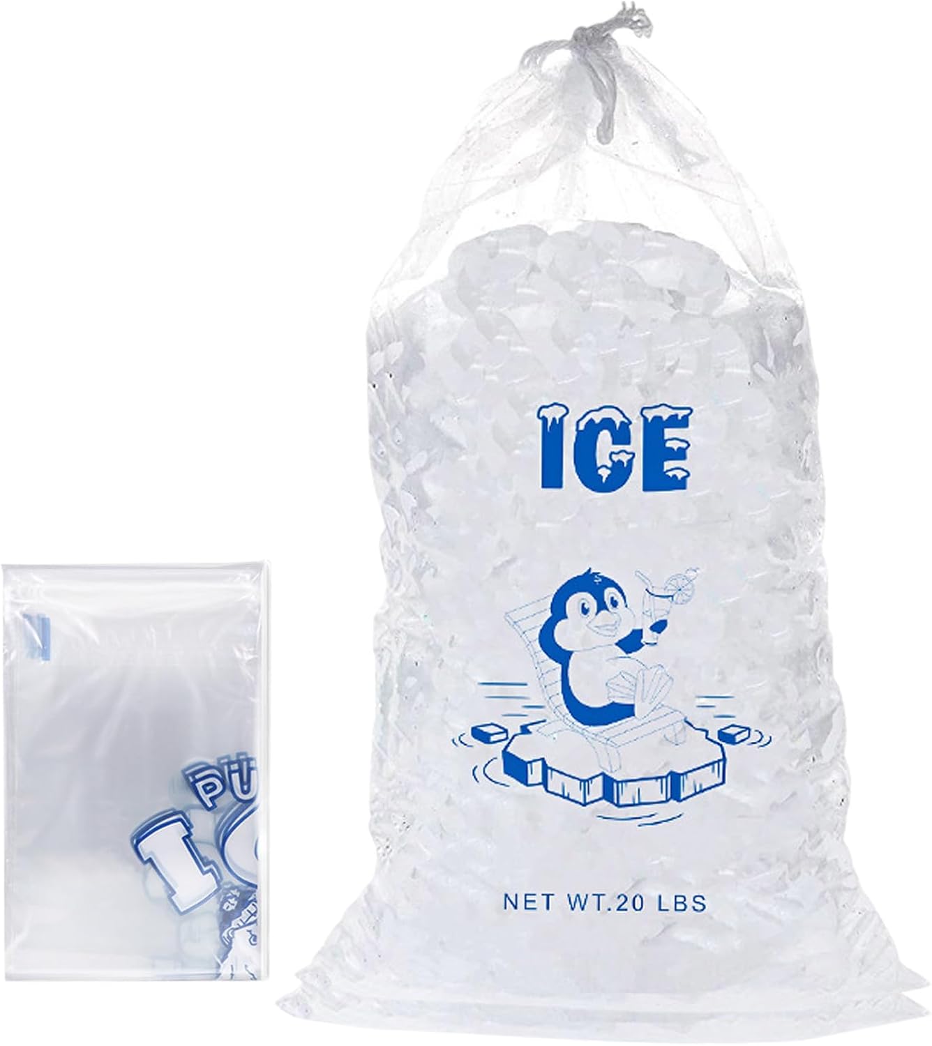 Bag – Leak-Proof Freezer Ice Maker Storage Bag Empty Iice Balls Beg | Drawstring Cubbe Holder | Portable Icie Freezer Organizer for Camping Parties Beverage Cooling