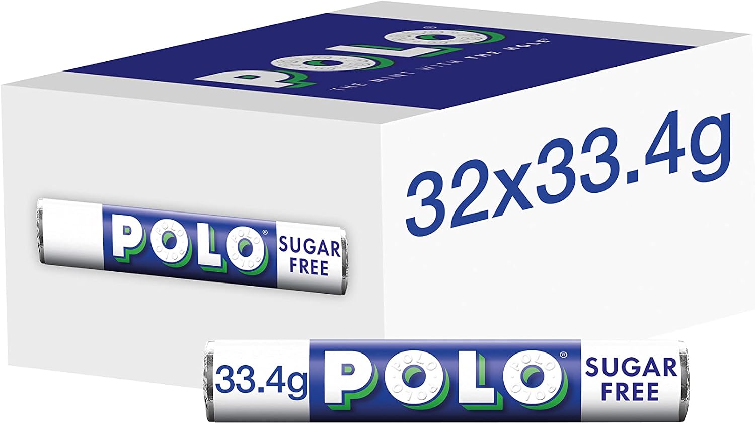 Polo Sugar Free Mint Tube - The Mint with the Hole, 33.4g | Multipack of 32