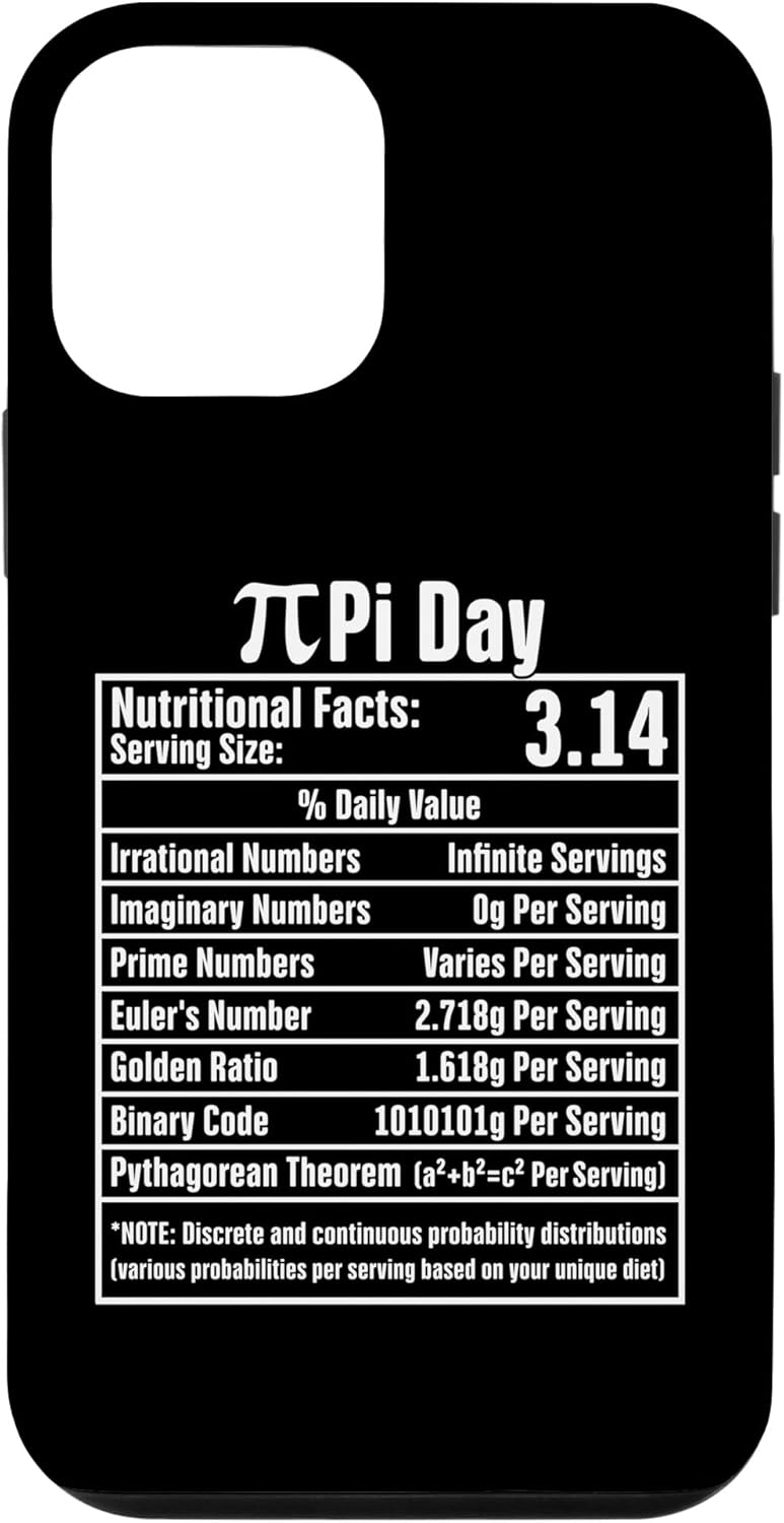 iPhone 12 mini Pi Day Nutritional Facts Funny Nutrition Math Geek Science Case