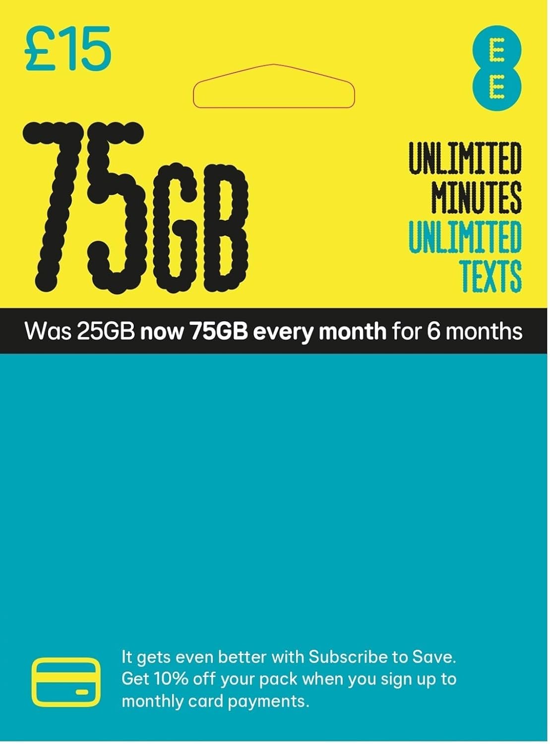 EE £15 Data Pack Pay As You Go Sim Card - Standard, Micro & Nano Included
