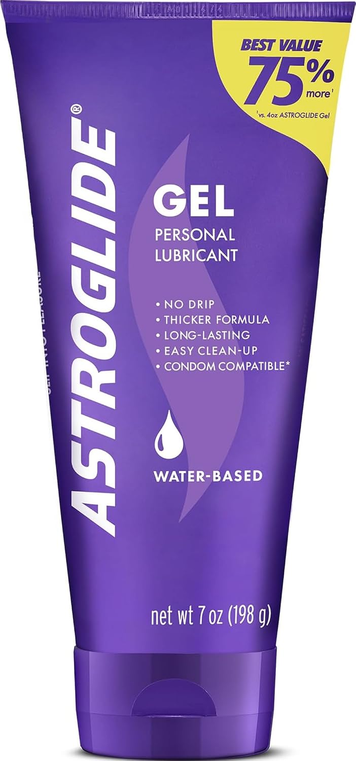 ASTROGLIDE Water-Based Lube, Thicker Gel, Stay-Put No Drip, 7 Fl Oz