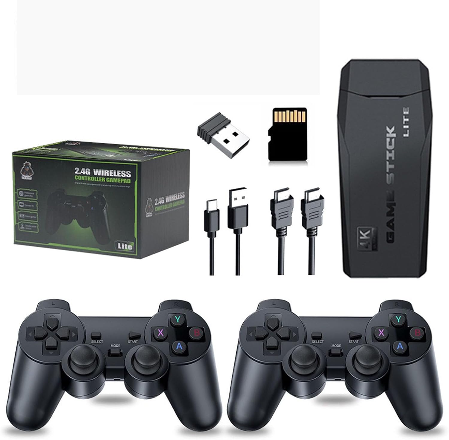 M8 Retro Game Console, Wireless 4K Gaming Stick 20000 Games, Plug and Play Video Games, Retro Portable Console with Dual 2.4G Wireless Controllers, Multiplayer Gaming, Christmas Gifts-128G