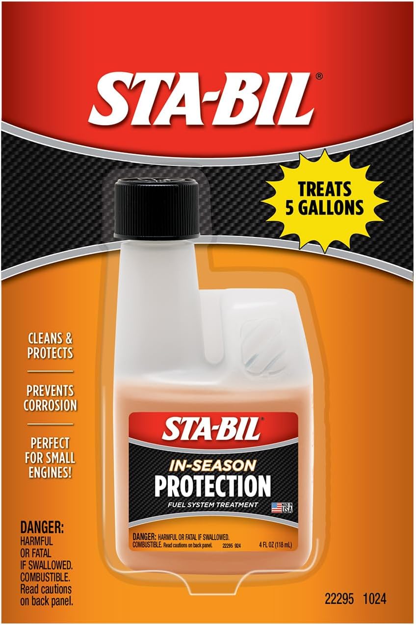 STA-BIL In-Season Protection Fuel System Treatment Full Protection Fuel System Cleaner, Injector Cleaner, Increases MPG, Prevents Corrosion, 4 Fl. Oz.