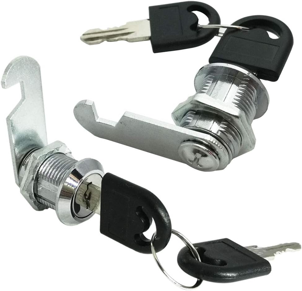 Cylinder Cam Cylinder Lock Cabinet Keyed Cam Locks Mailbox Cabinet Tool Box Lock 12/19 (16mm) (2Pack)