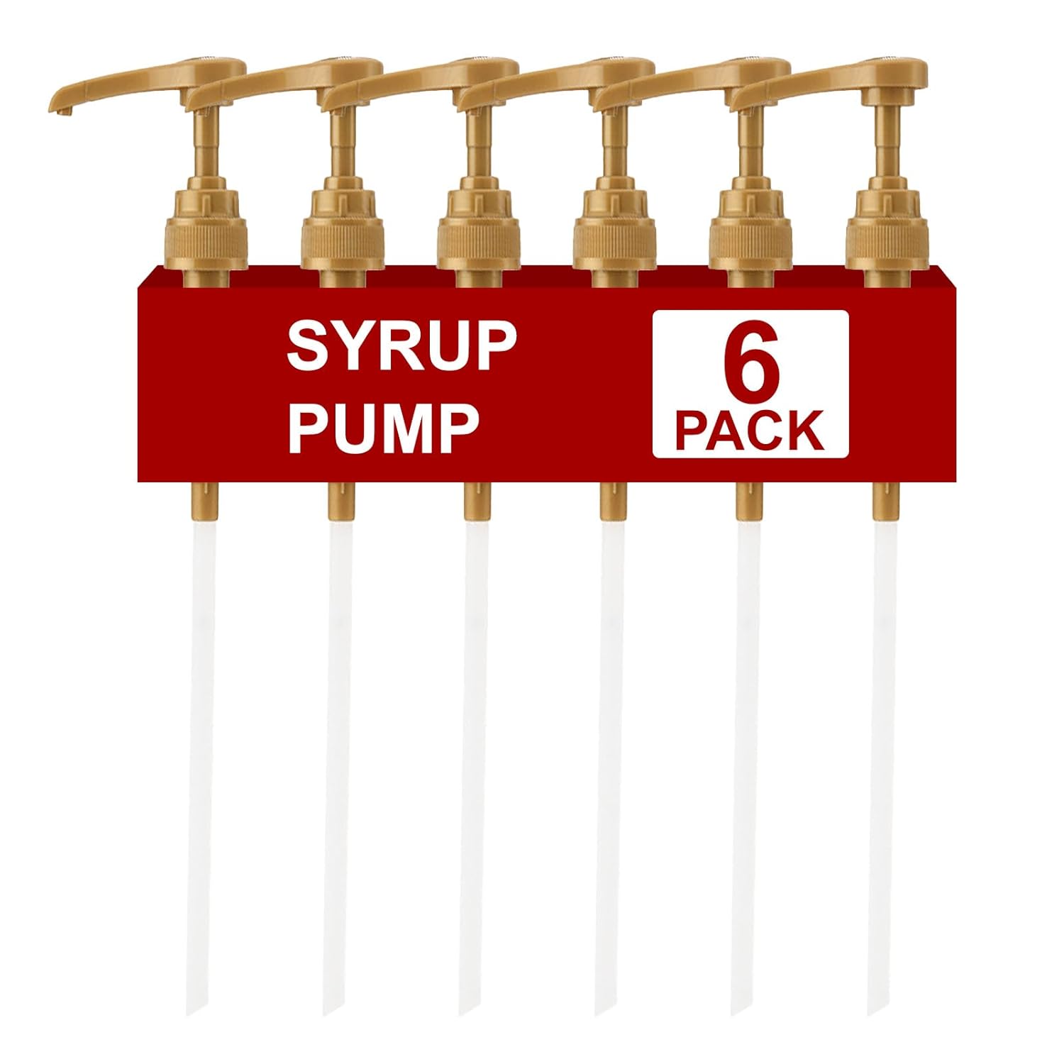 Ninnyi 6 Pcs Coffee Syrup Pump, 10cc per Press Universal Quantitative Syrup Pump for Torani 750ml & 1L Bottles