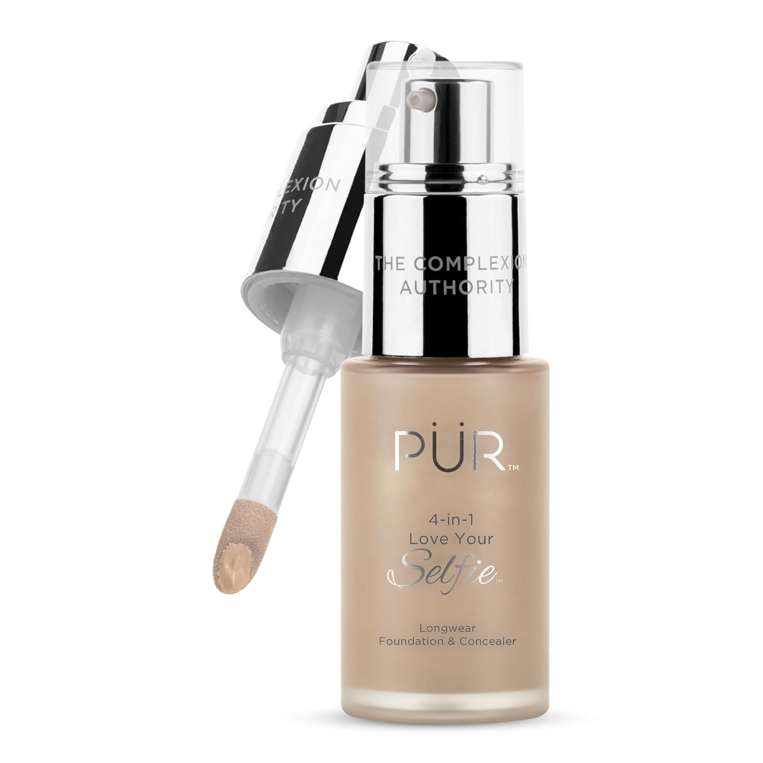 PUR Beauty 4-in-1 Love Your Selfie Foundation & Concealer - Longwear Full Coverage Liquid Makeup Foundation with Hydrating Blend for Refined-Looking, Natural Beauty Glow, Skin Texture & Tone