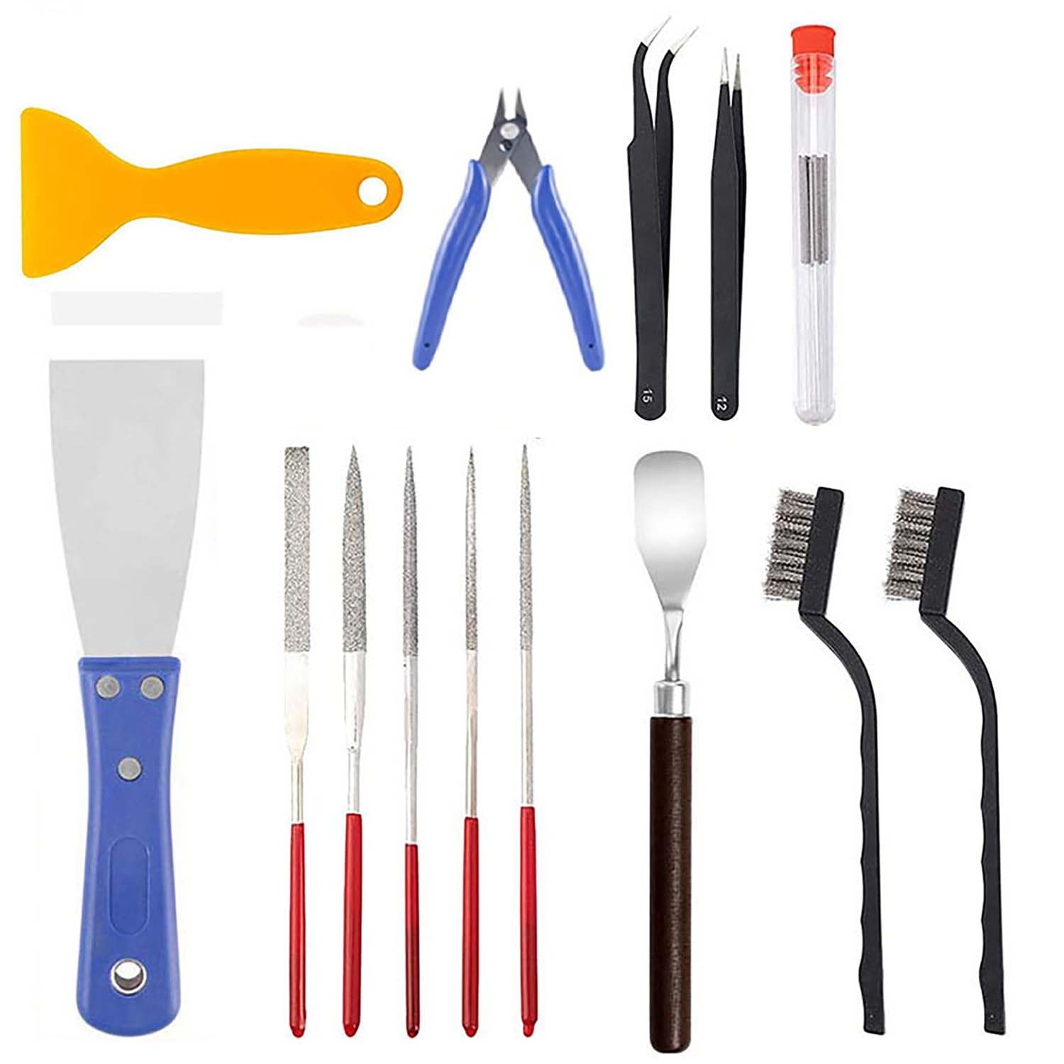 23PCS 3D Printer Tool Kit, 3D Printer Accessories, Includes Nozzle Cleaning Kit, Putty Knife, Wire Brush, Scraper Knife, Tweezers & Tongs, Printer Accessories for Effective Maintenance & Cleaning
