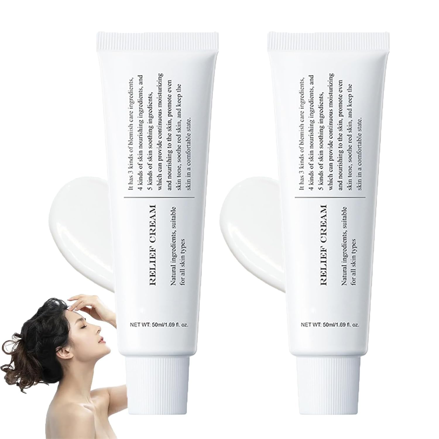 Relief Cream, Intensive Repair Cream, Soothing Moisturizer Lasting Hydration Facial Moisturizer, Hydration, Korean Skin Care 2 Pes