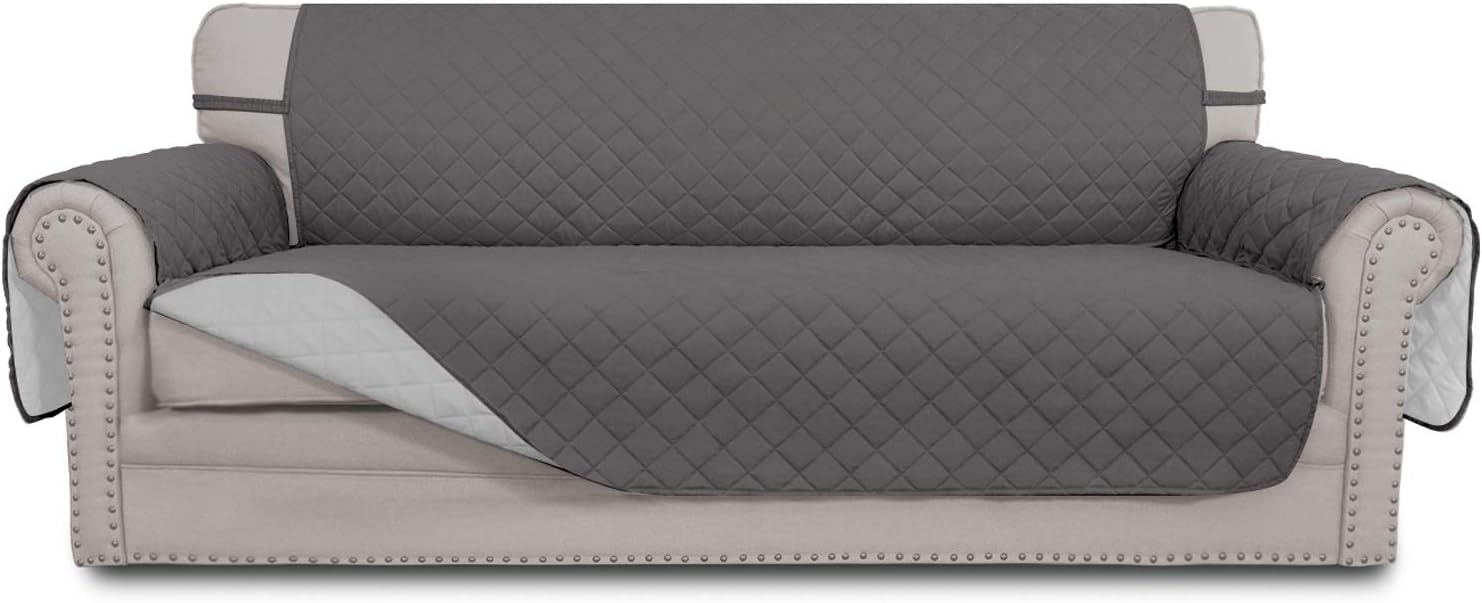 Easy-Going Reversible Couch Cover, 3 Cushion Sofa, Large, Gray/Light Gray