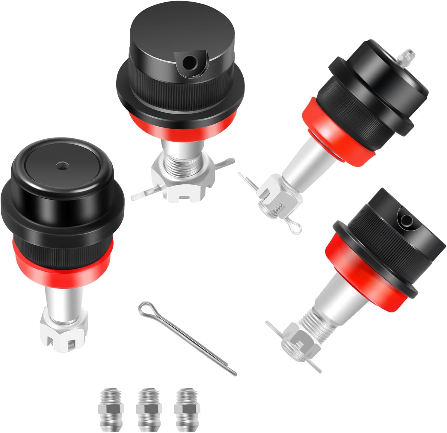Ball Joint Kit Heavy Duty Front Upper and Lower Replacement Suspension Ball Joints Compatible with Jeep for Wrangler TJ/XJ/YJ/ZJ, for Comanche 1986-1992, for Cherokee 1984-2001 10642