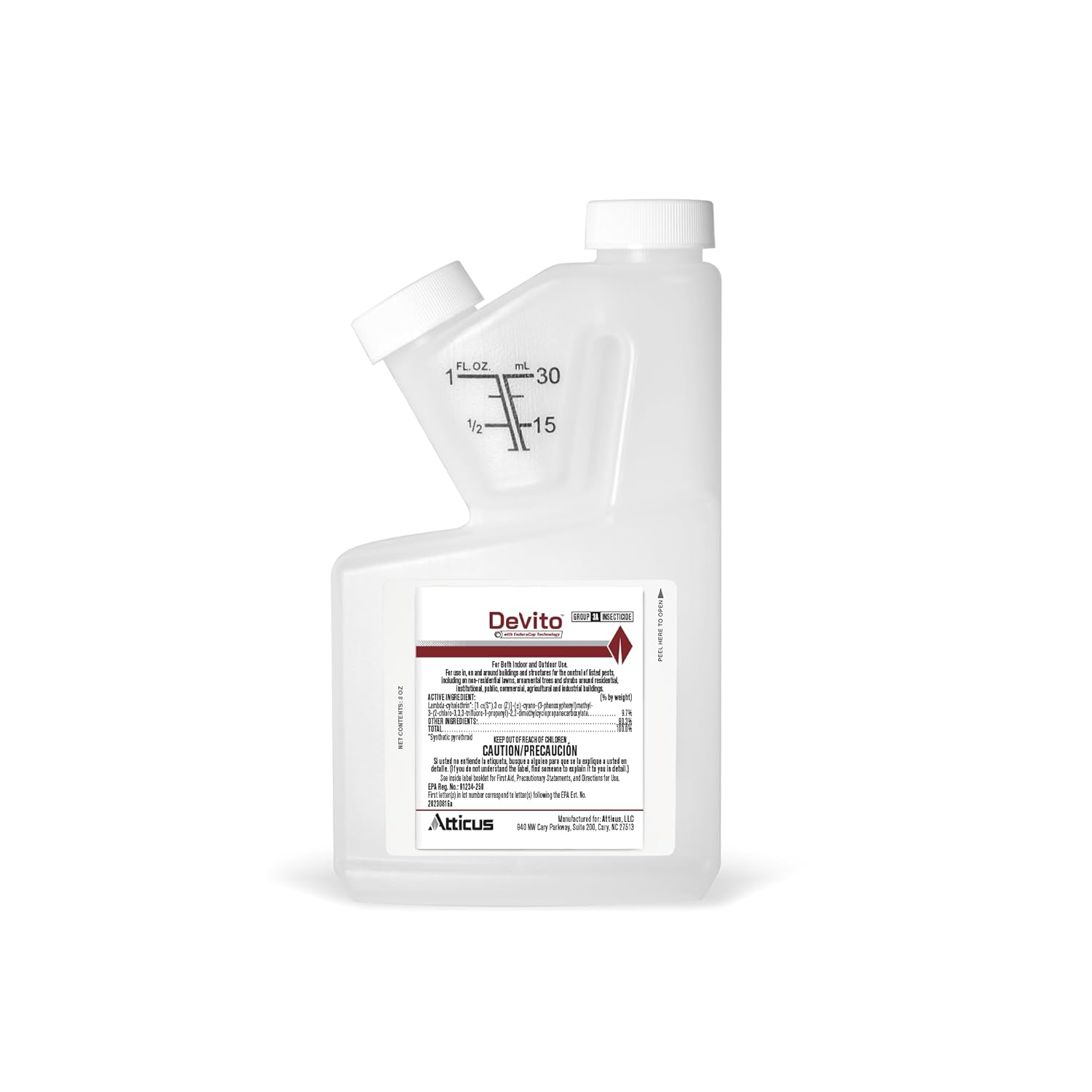 Atticus Devito CS Insecticide (8oz) - (Compare to Demand CS) - Lambda-cyhalothrin 9.7% Indoor and Outdoor Insect Control with EnduraCap Technology
