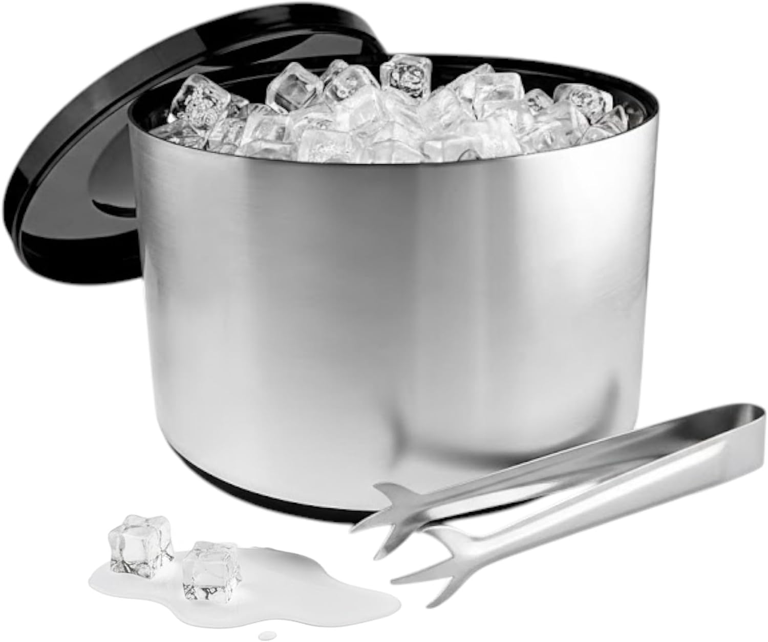 Chabrias Ltd 10 Litre Ice Bucket Brushed Aluminium Effect, Ice Cube Bucket, Ice Buckets for Parties, Bar Accessories, Large Ice Bucket, Beer Bucket, Champagne Ice Bucket, Ice Bucket with Lid