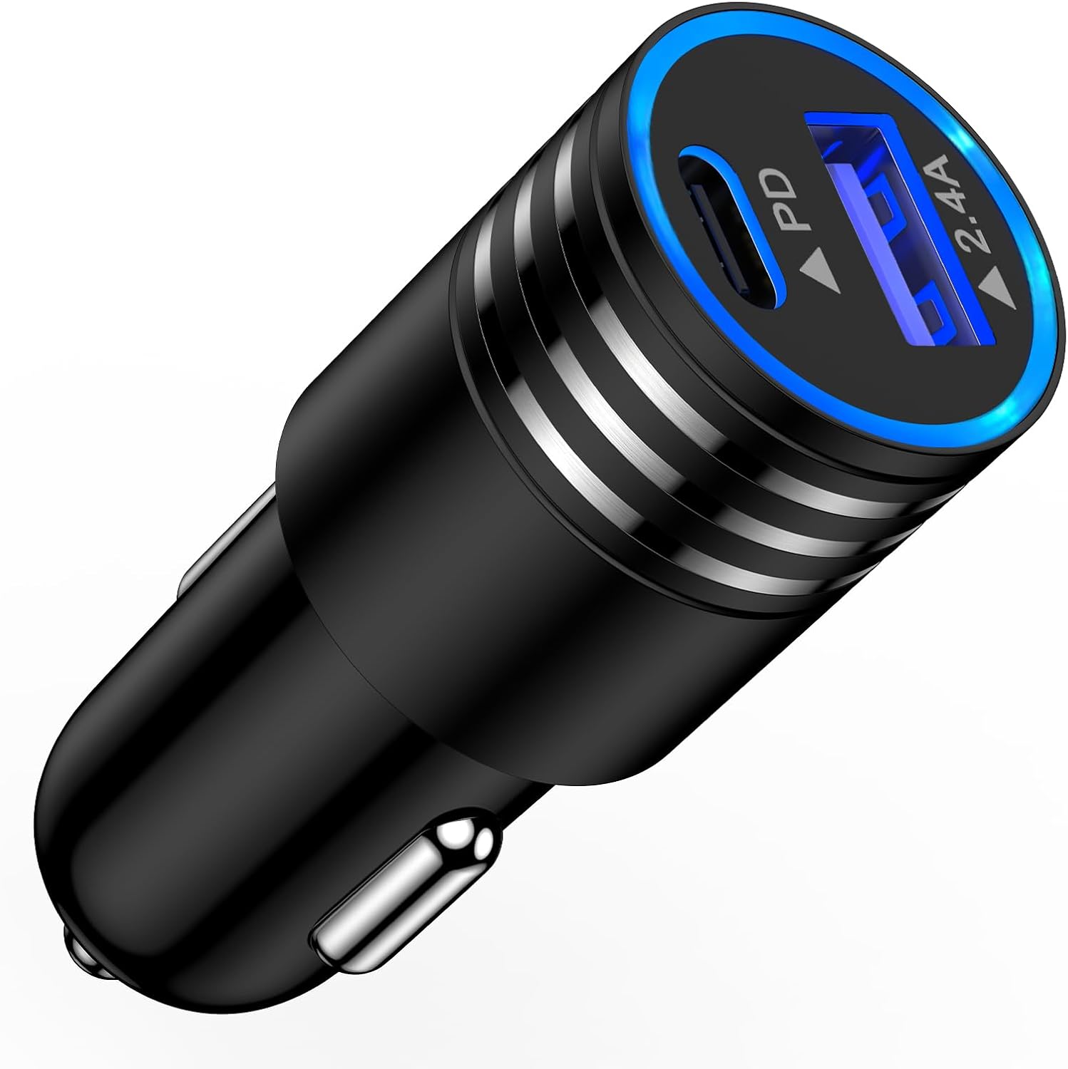 Cigarette Lighter USB Charger, PD18W+2.4A 2-Port Car Charger Adapter, 12V USB Socket Car Phone Adapter Fast Charge for Samsung Galaxy S25+/S24/S23/S22/A56/A55/A16/A15/A36/Z Flip 6 5/Google Pixel 9 8 7