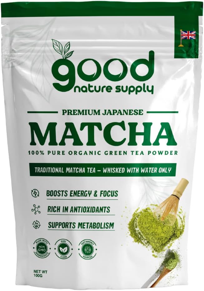 Authentic Japanese Matcha Green Tea Powder Ceremonial Grade – Macha Latte, Matcha Coffee, Fuel, Spoon, Whisk, Sachets – Tea, Green Powder, 100% Pure Stone Ground – 50g - 100g (100g)