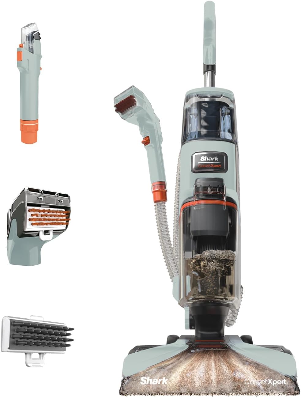 Shark CarpetXpert Deep Clean Carpet Cleaner with Built-In Stain and Spot Remover, 3 Tools and Full-Size Formula, Removes Dirt and Grime, Fast Drying, Lightweight, Portable, 2.3L. 960W, Grey, EX150UKCP
