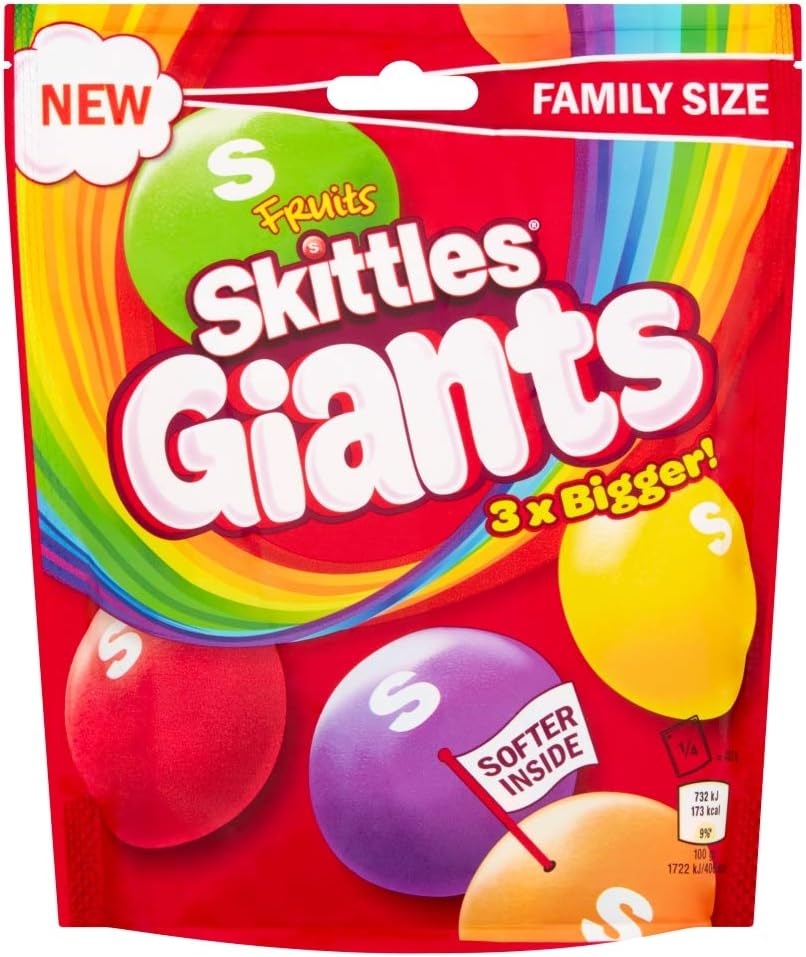 Skittles Giants Fruit Sweets Pouch Bag, 170g