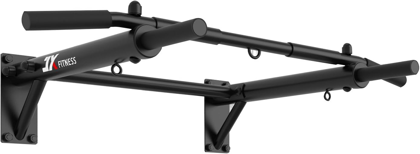 JX FITNESS Pull Up Bar Wall Mounted Chin Up Bar Home Gym Punch Bag and TRX Training Hook Exercise Bracket Upper Body Workout Bar