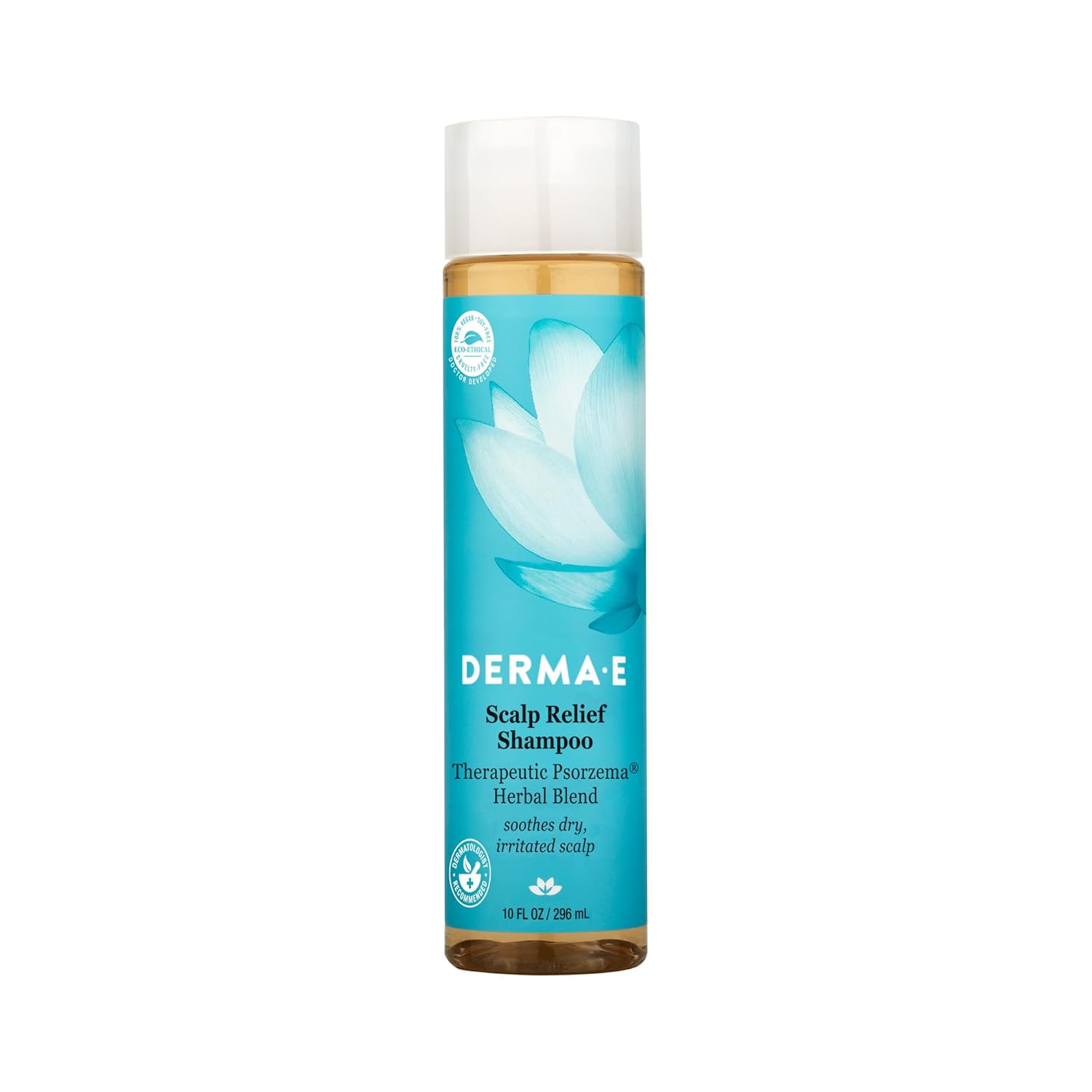 DERMA E Scalp Relief Shampoo with Psorzema Herbal Blend, 8 Fl Oz