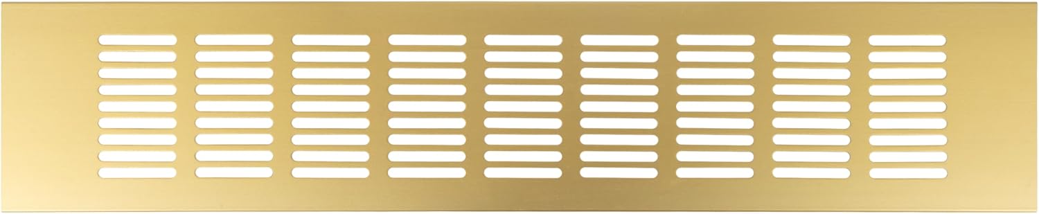 Repa Market Designer Ventilation Grille Gold 400 x 80mm / 15.75" x 3.15" Inch – Decorative Aluminum Air Vent Cover for Cabinet, Door, Floor – Elegant Furniture Vent Register – Modern Air Return Grille