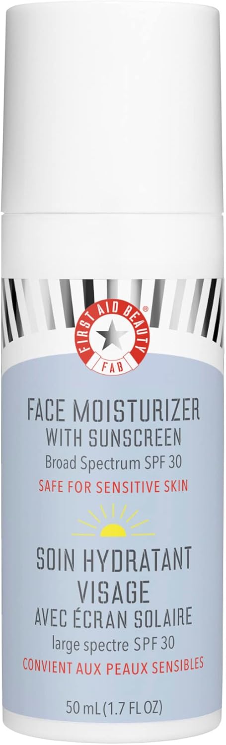 First Aid Beauty Ultra Repair Face Moisturiser with Sunscreen, SPF 30 – 2-in-1 Sun Protection + Daily Hydration – 50 mL