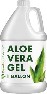 Premium Nature Pure Aloe Vera Gel For Face & Dry Skin, Sunburn Relief, Aloe Vera Gel for Skin Moisturizer Aloe Vera Gel from Aloe Vera Plant Aloe Vera Gel for Hair Aloe Gel 1 Gallon