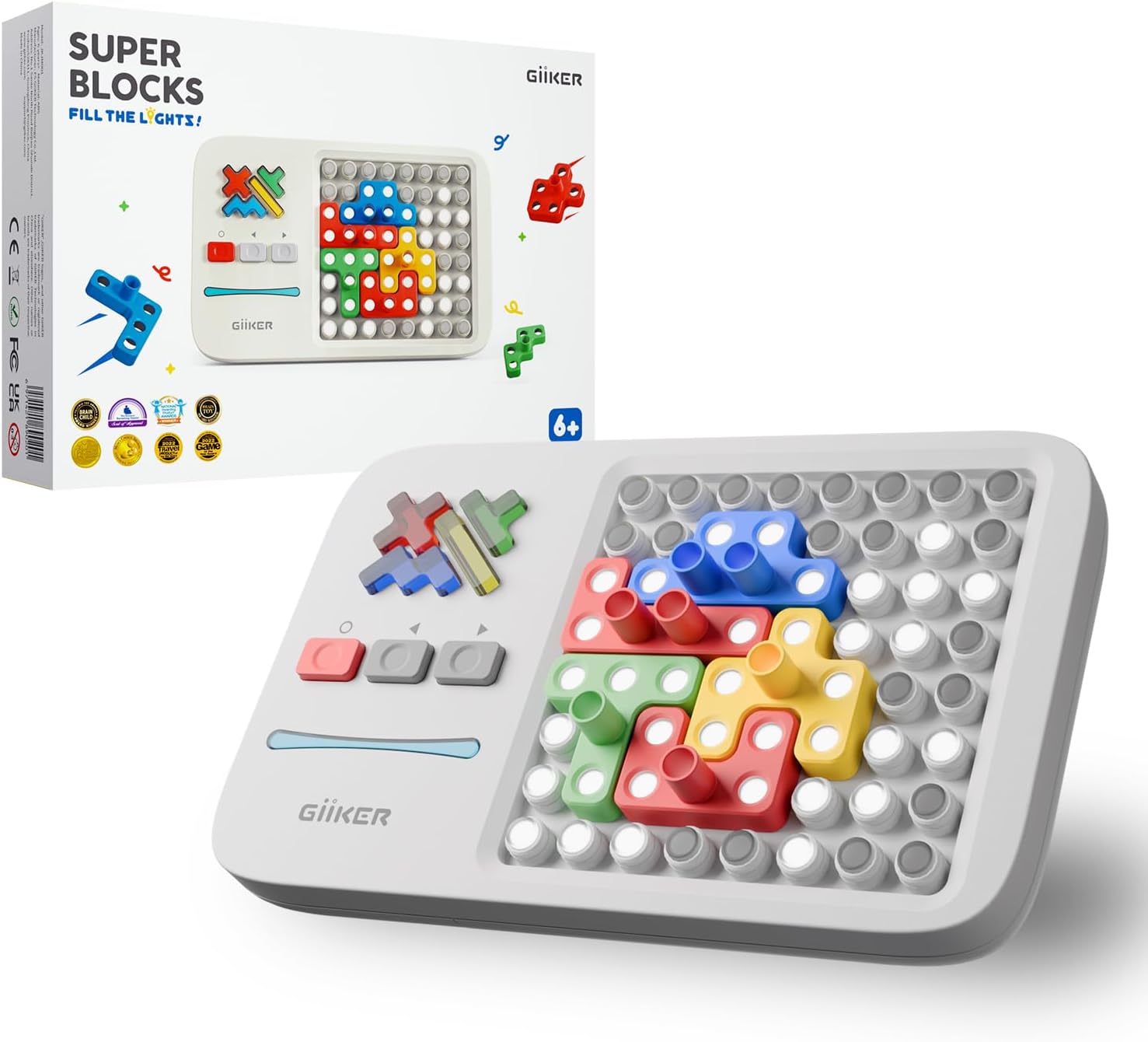 GiiKER Super Blocks Pattern Matching Puzzle, 1000+ Challenges for Kids | STEM brain teaser for kids and teens, portable travel game, birthday gift