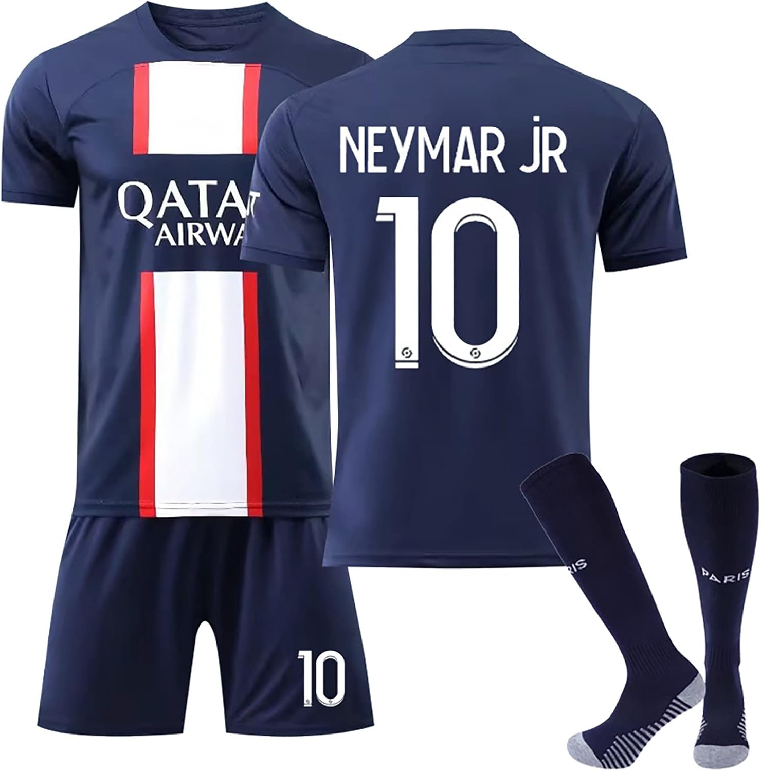 Kids Football Kit, Boys Football Training Shirts Kits Home/Away Soccer Jersey, Sports Outdoor Football T-Shirt Shorts and Socks Set Tracksuits Training Equipment