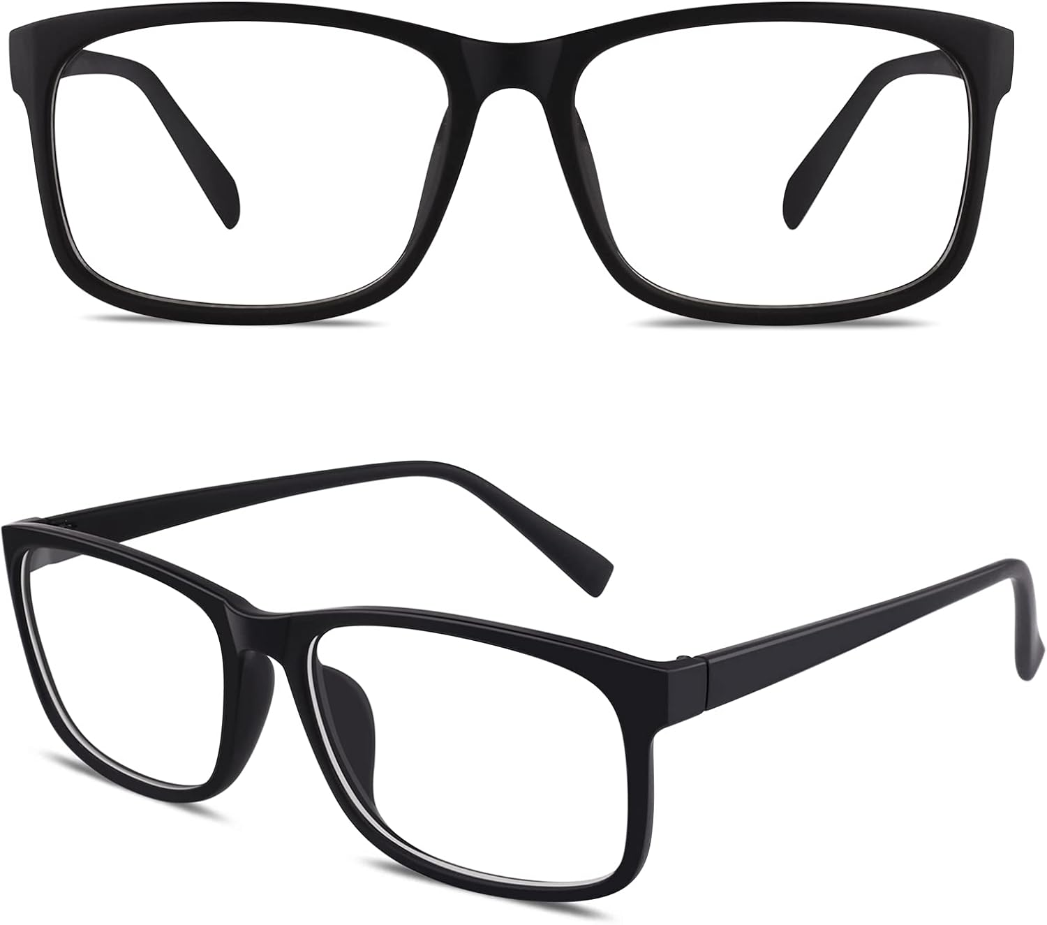 CGID Retro Fake Non-Prescription Glasses Clear Lens UV400 Men Women CN12 | Lightweight,Rectangular Frame,Tangle-free Design,UV Protection Lenses,Vintage Nerd Style,Fashion Eyeglasses