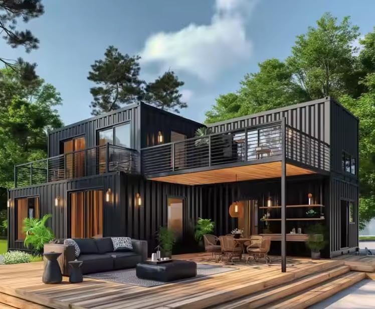 SEQ Fully Equipped Double Story 2 bedrooms prefab Expandable Container House 60ft by 40 ft Luxury Home with Terrace