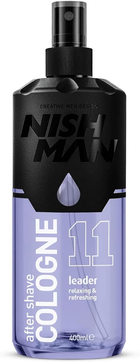 Nish Man After Shave Cologne Leader 11 – Nishman Relaxing Refreshing Aftershaving Spray Lotion Kolonya for Men–Contains lavender, bergamot, lemon, Indian basil, amber etc. fragrances 400ml (Leader)