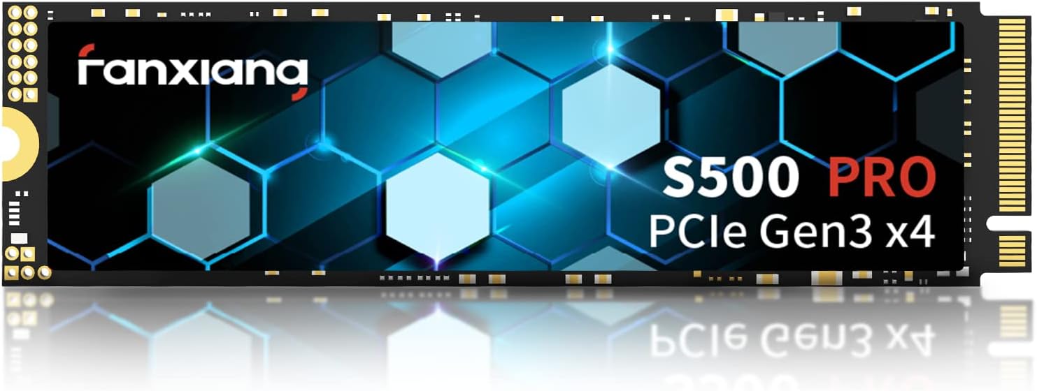 fanxiang S500 Pro 256GB NVMe SSD M.2 PCIe 3.0, Gen 3x4 2280 Internal Solid State Drive, SLC Cache 3D NAND TLC, Up to 3000MB/s, Compatible with Laptop and PC Desktops(Black)