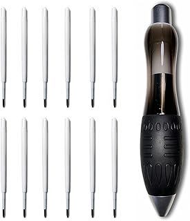 𝟯 𝗼𝘇 Fat 𝐇𝐞𝐚𝐯𝐲 𝐖𝐞𝐢𝐠𝐡𝐭𝐞𝐝 Pens for Tremors Arthritis Parkinson's Carpal Tunnel Wide Grip Thick Barrel Easy to Hold Black（6 Black & 6 Blue Refills）
