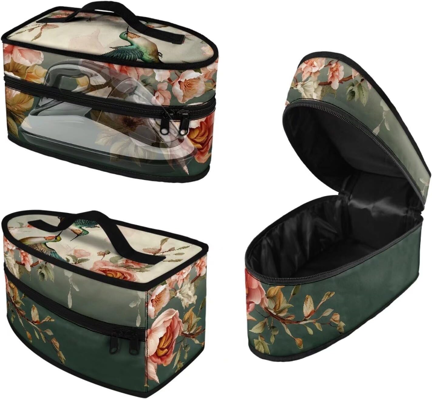 Hummingbird Iron Storage Case Carry Bag for Full-Size Irons Flower Dustproof Travel Irons Carrying Organizer with Handle & Zipper Closure,Bag Only