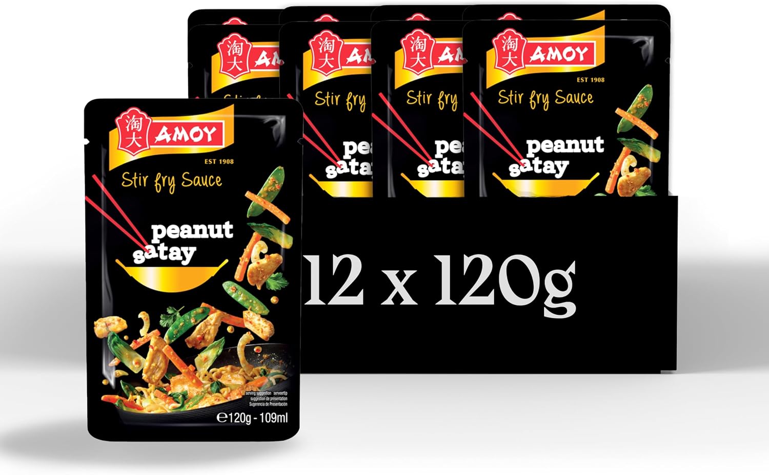 Amoy Peanut Satay Stir Fry Sauce 12x120g