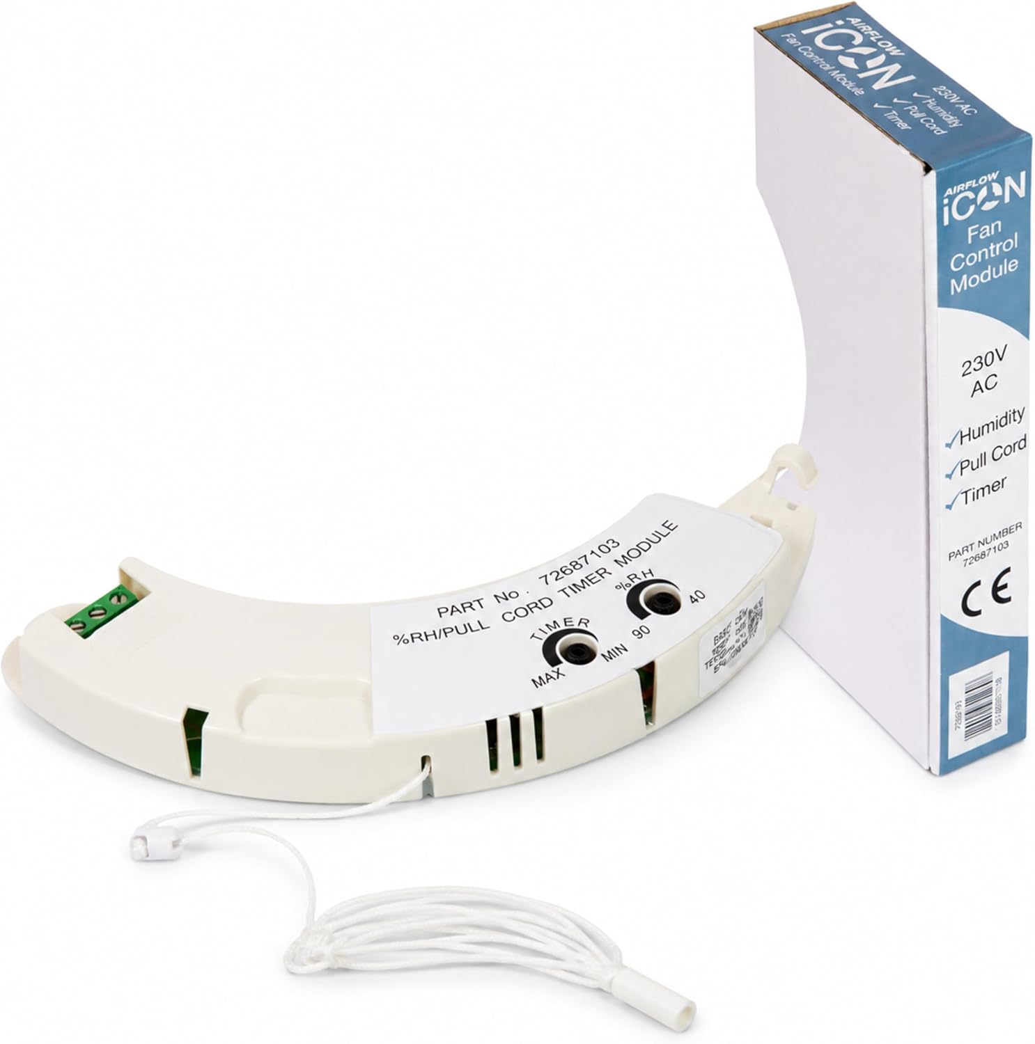 Airflow iCON Humidity and Timer Module with Pull Cord, 230V