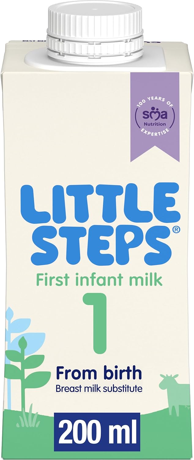 SMA Little Steps by Ready To Drink First Infant Baby Milk from birth Ready-to-use milk 200ml, Pack of 12