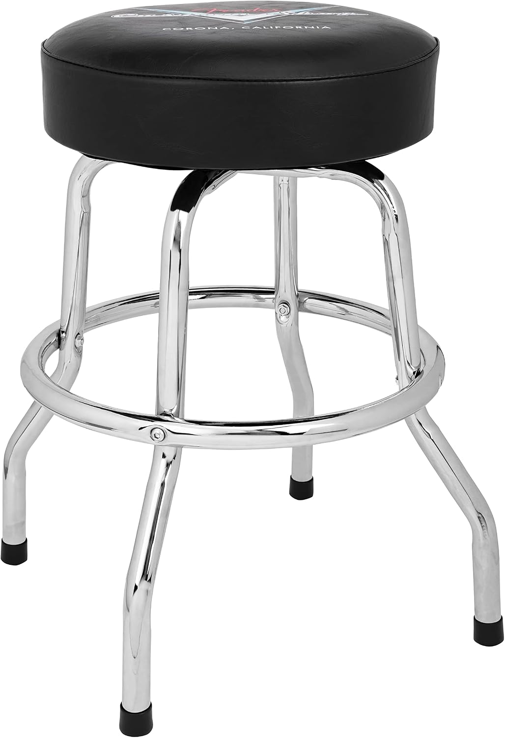 Fender Custom Shop Chevron Logo Barstool, Padded Swivel Seat, 24 In