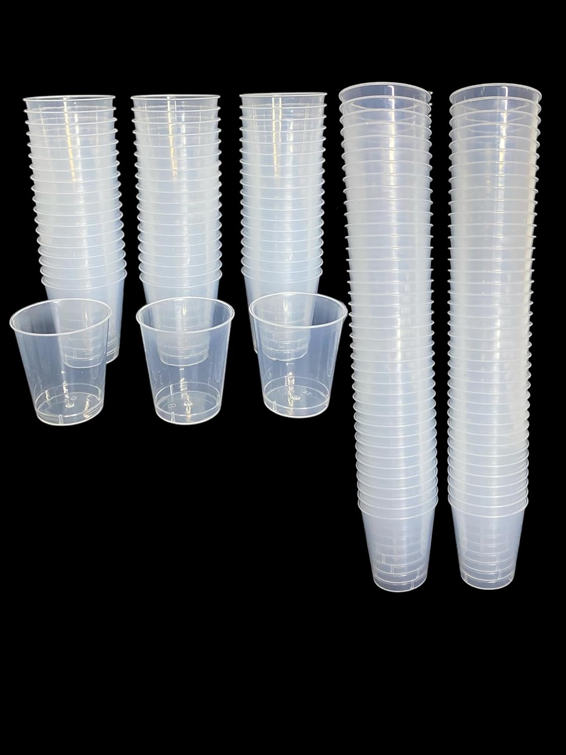 160 Plastic Shot Glasses, Clear 30ml - Shot Cups| Shots Vodka Jelly Sample Tasting Desserts, Weddings Birthdays Parties Christmas, Stag, Hen, Reusable (160)