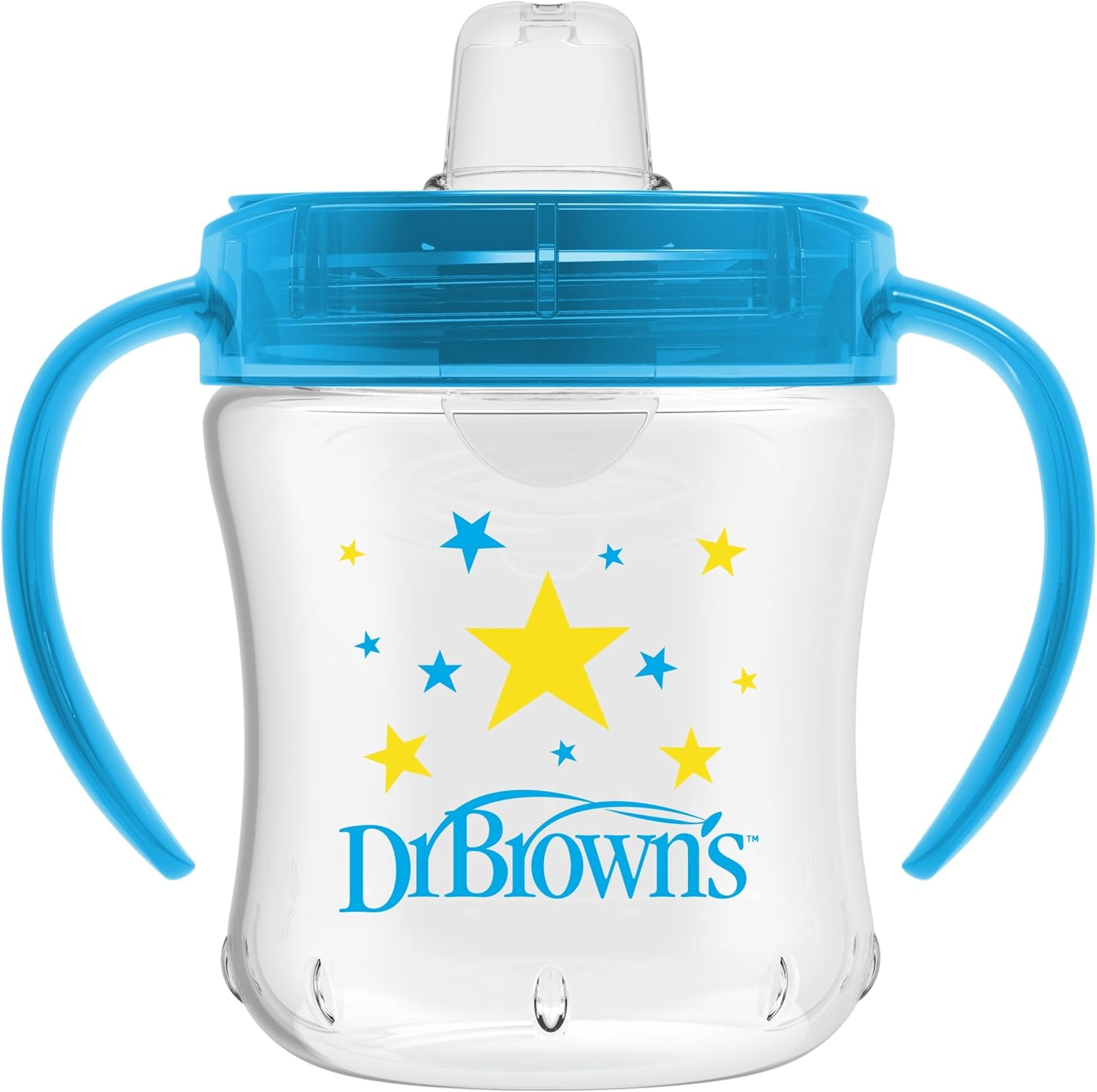 Dr. Brown's Milestones Soft Spout Sippy Cup with Handles, BPA-Free, Blue Star