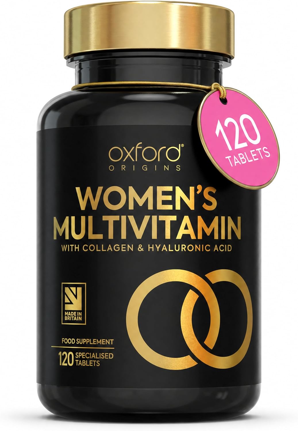 Award Winning Multivitamin Tablets for Women with Collagen & Hyaluronic Acid | Made in the UK | Womens Vitamins to Support Hormones, Immunity & Energy | Collagen Supplements for Women | 120 Tablets