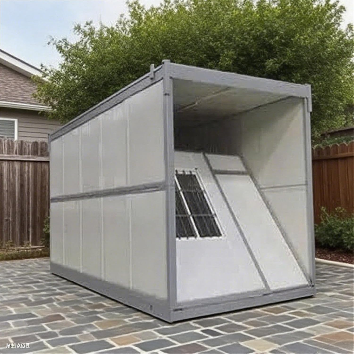 10FT Foldable Luxury Outdoor Storage Shed – Prefab Expandable Container Shed with Steel Frame and Sandwich Panels for Garden & Backyard Use