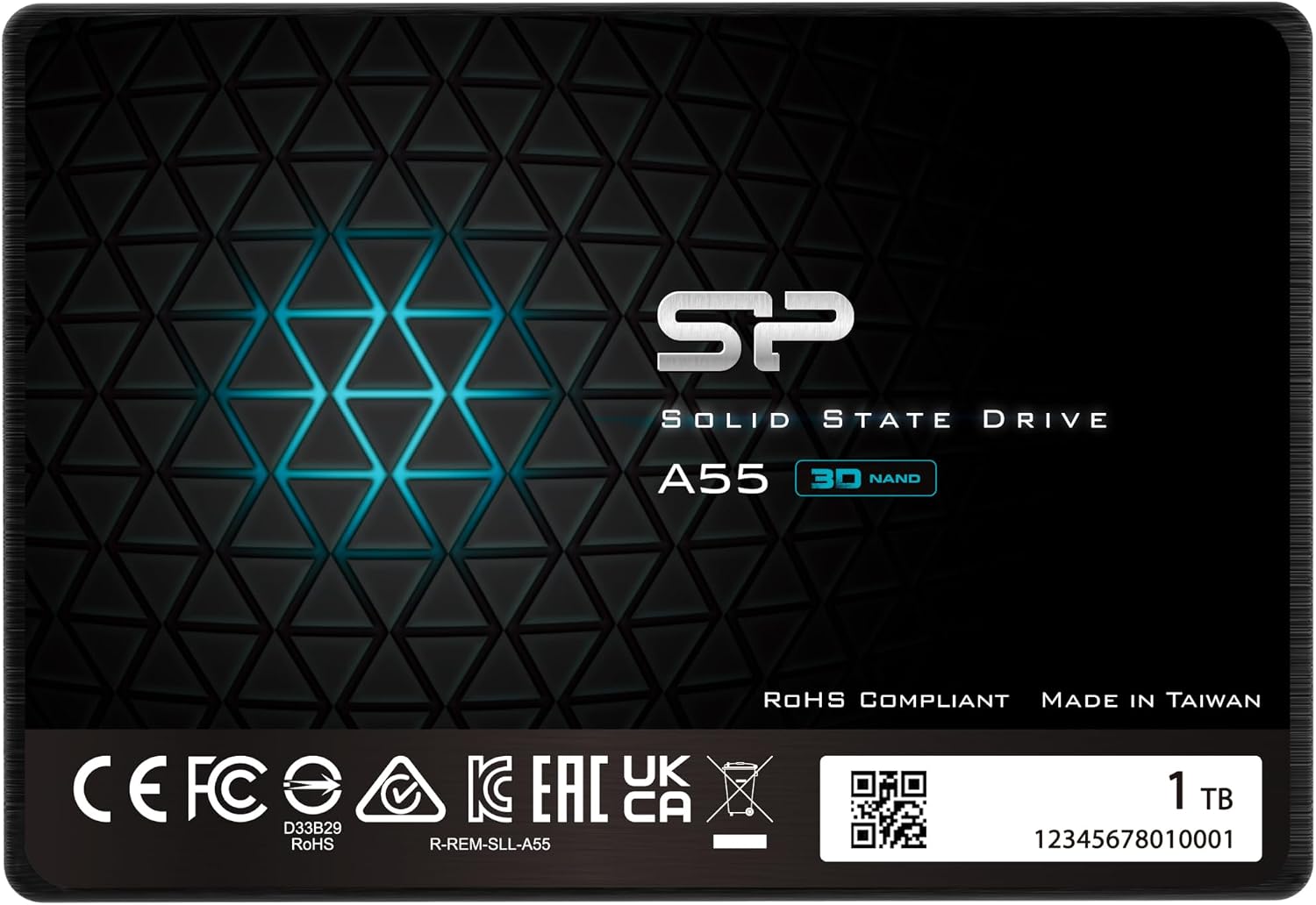 Silicon Power 1TB SSD 3D NAND A55 SLC Cache Performance Boost SATA III 2.5" 7mm (0.28") SSD Internal Solid State Drive (SU001TBSS3A55S25EC)