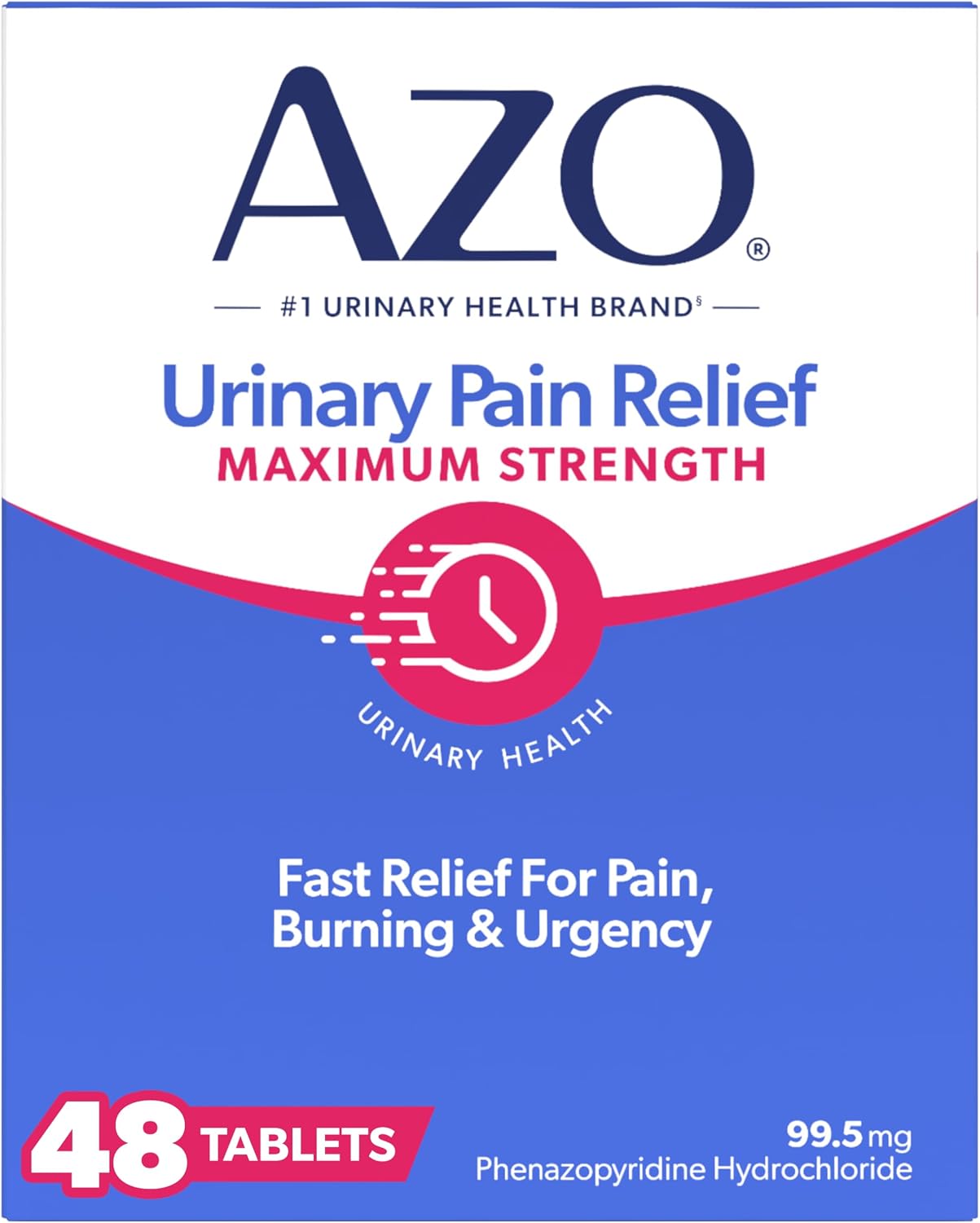 AZO Urinary Pain Relief Maximum Strength, Fast Relief of UTI Pain, 48 Ct