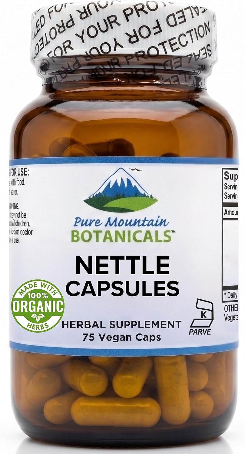 Pure Mountain Botanicals Stinging Nettle Leaf Capsules - 500mg Organic